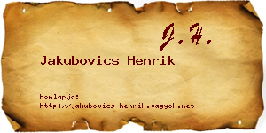 Jakubovics Henrik névjegykártya