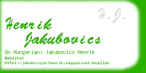 henrik jakubovics business card